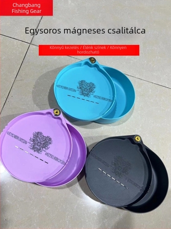 19 cm átmérőjű mágneses etetőtál, kompatibilis horgászdobozokkal és székkel, Sárkányév 3D-relief, mély, két rétegű elosztómedence