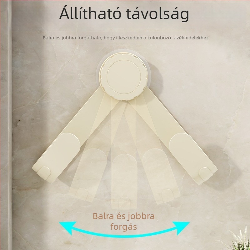 Forgó szívófejes fedőtartó, falra szerelhető konyhai tároló, fúrás nélkül