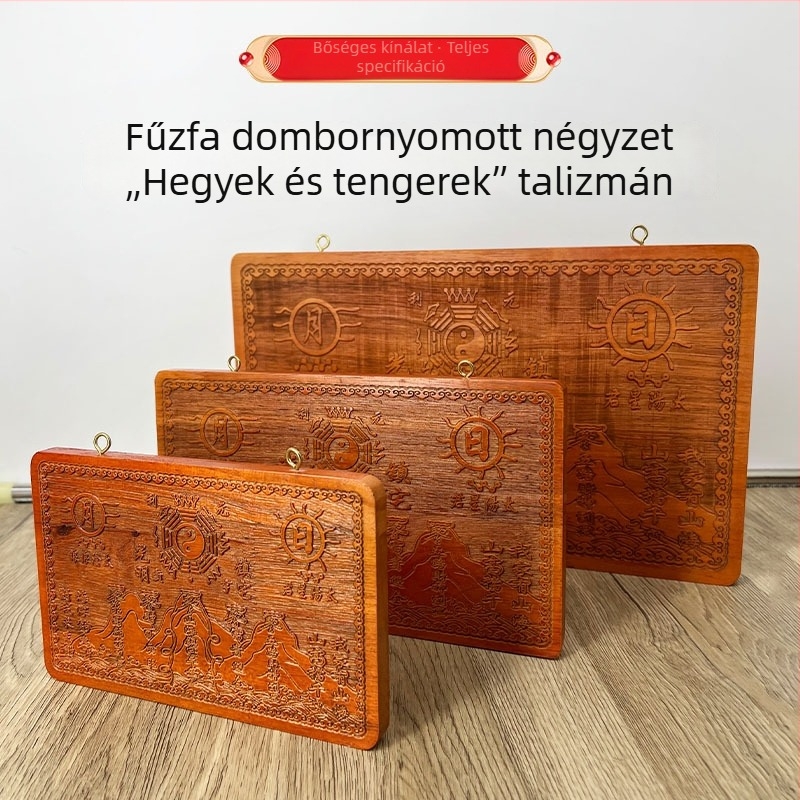 Őszibarackfa-relief medál Shanhai Town motívummal