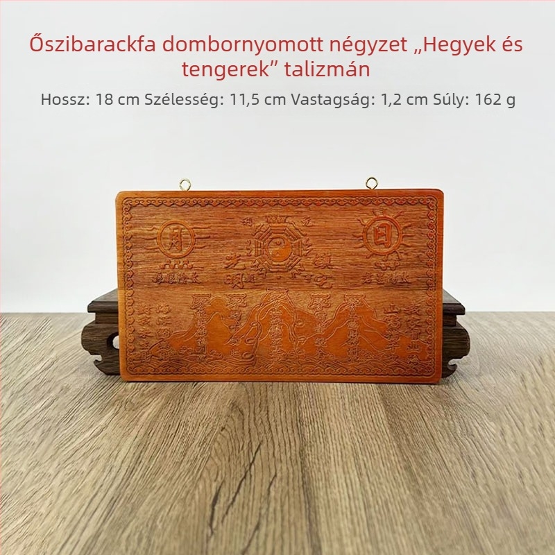 Őszibarackfa-relief medál Shanhai Town motívummal
