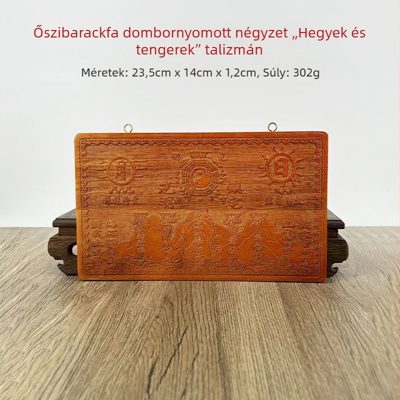 Őszibarackfa-relief medál Shanhai Town motívummal