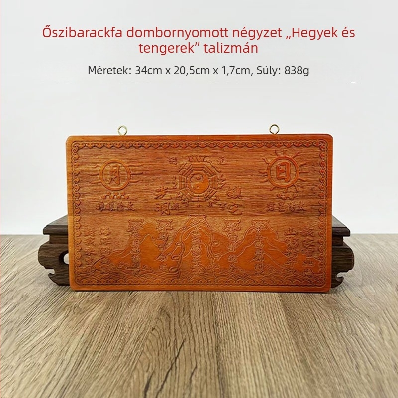 Őszibarackfa-relief medál Shanhai Town motívummal