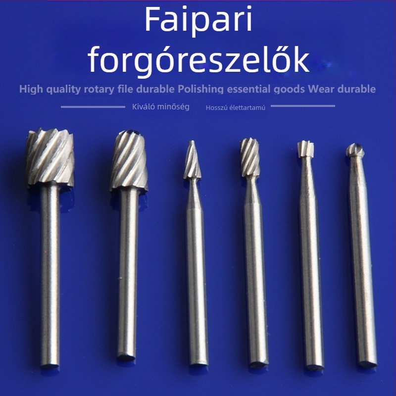 Univerzális kézi elektromos fúróhoz: gyorsacélból készült forgó reszelők és marók készlet; kis fogú reszelő a famegmunkáláshoz és gyökérfaragáshoz – csiszoló kiegészítők