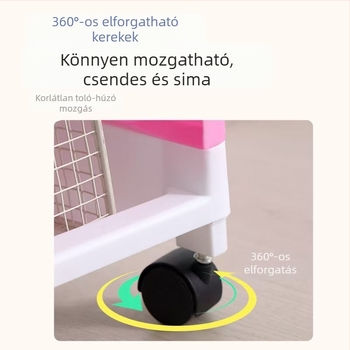 Öt szintes padlón álló tárolókocsi kerekekkel – konyha és fürdőszoba használatra