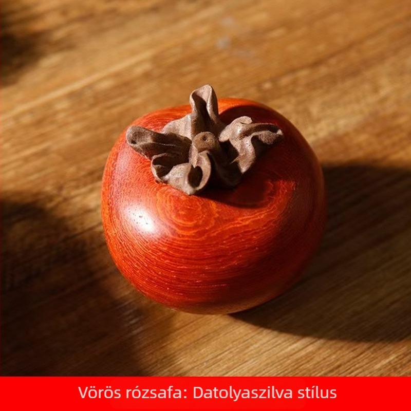 Persimmon-mintájú fa dísz rosewood és walnut anyagból, kb. 3–4,3 cm, otthoni dekoráció