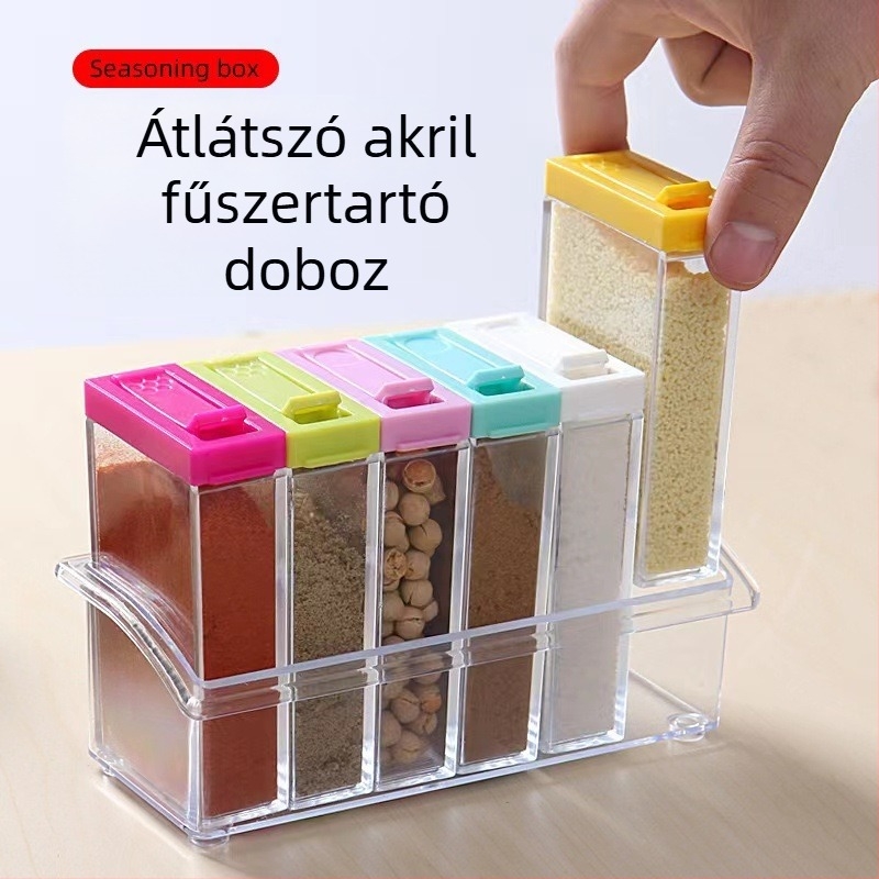 Minimalista, átlátszó fűszertartó készlet a konyhához – sótartó és fűszertartók