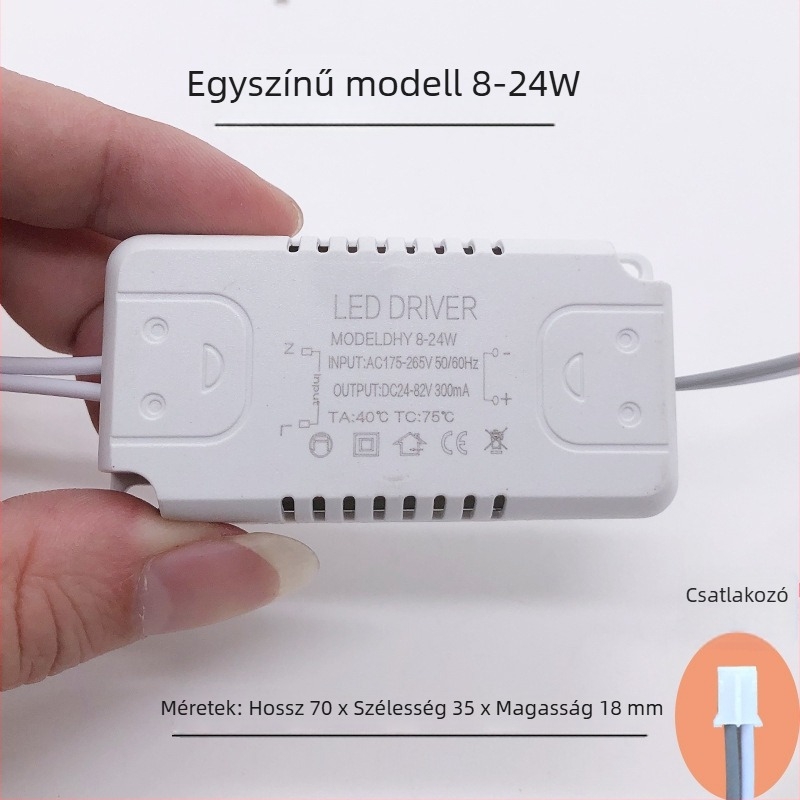 LED állandó áramú meghajtó nappali mennyezeti lámpához, egyenirányító transzformátorral és háromszínű vezérlővel