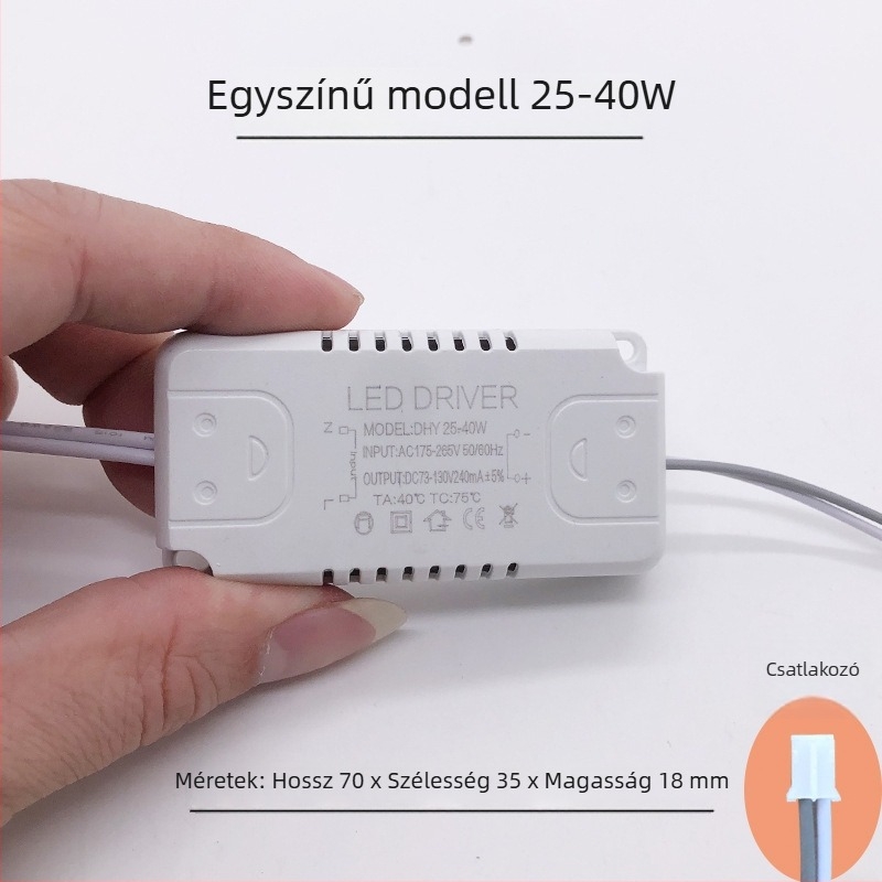 LED állandó áramú meghajtó nappali mennyezeti lámpához, egyenirányító transzformátorral és háromszínű vezérlővel