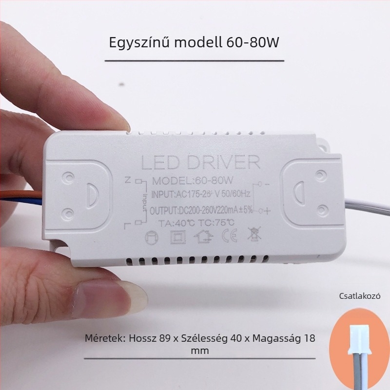 LED állandó áramú meghajtó nappali mennyezeti lámpához, egyenirányító transzformátorral és háromszínű vezérlővel