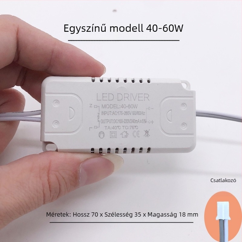 LED állandó áramú meghajtó nappali mennyezeti lámpához, egyenirányító transzformátorral és háromszínű vezérlővel