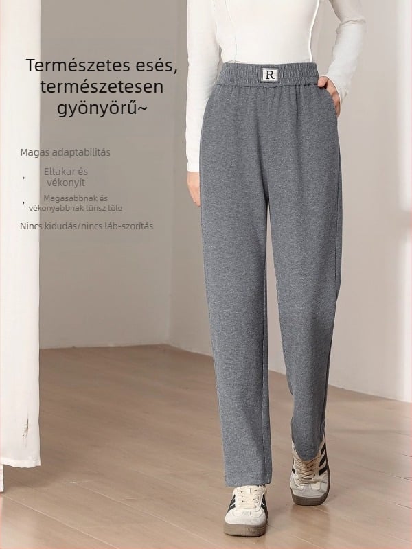 Női magas derekú jogger nadrág, ősz-tél stílus, kis méret, szürke kényelmes harém nadrág, 2025 modell