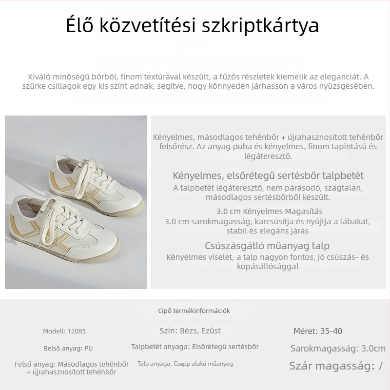 Női valódi bőr edzőcipők, fehér, alacsony sarkú futócipők Mingliu, tavasz 2026