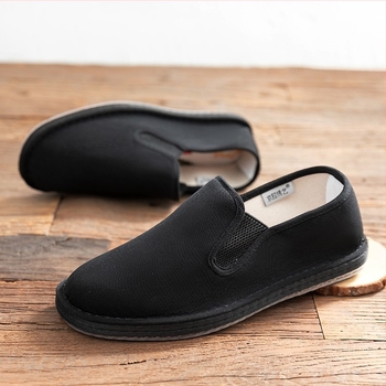 Tavaszi férfi vászoncipő slip-on, lélegző talppal, kopásálló, Old Beijing stílus
