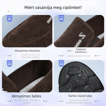 Férfi vászon Slip-On cipő, nyár 2026 – kényelmes mindennapi viselet