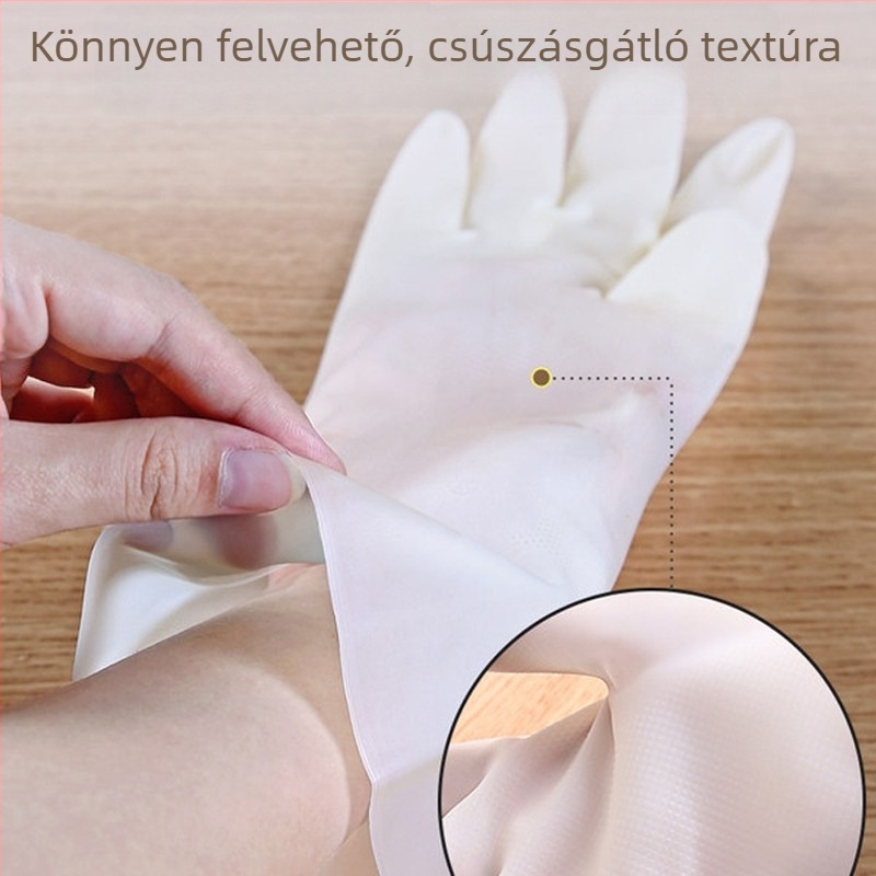 Meiliya nitril kesztyűk mosogatáshoz, 33 cm hosszú, vastagított, tartós, konyhai háztartási használatra
