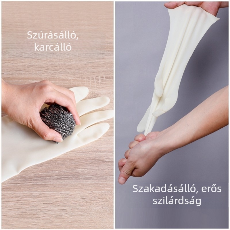 Meiliya nitril kesztyűk mosogatáshoz, 33 cm hosszú, vastagított, tartós, konyhai háztartási használatra