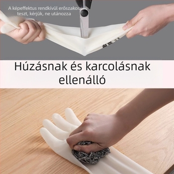 Nitril edénymosó kesztyűk, tartósak, fleece bélésű, vastagított, vízálló, háztartási konyhai tisztításhoz