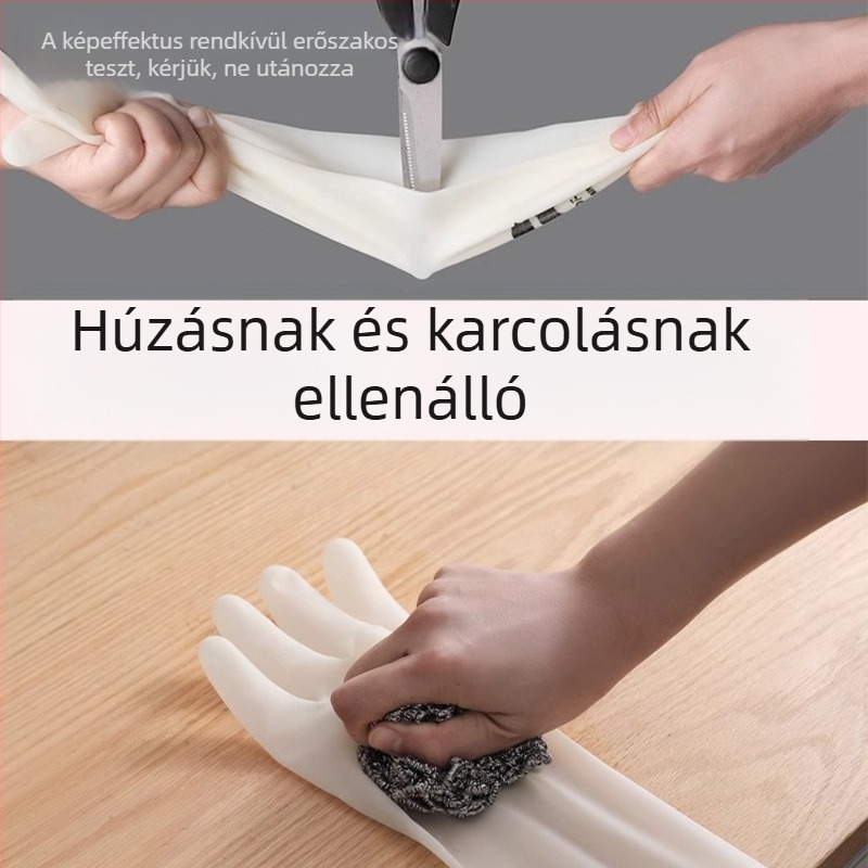 Nitril edénymosó kesztyűk, tartósak, fleece bélésű, vastagított, vízálló, háztartási konyhai tisztításhoz