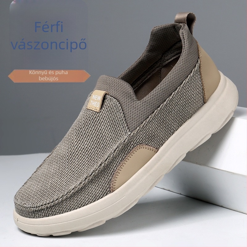 Férfi casual cipő denim felsőrésszel, légies viselet, alacsony talppal