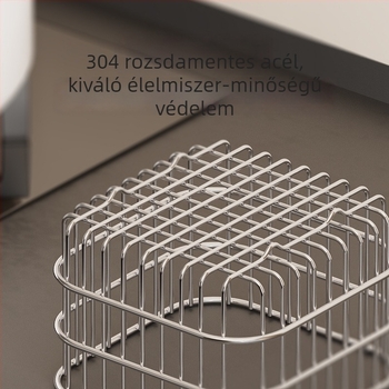 Fali tartó, ételminőségű 304 rozsdamentes acélból készült tárolókosár a konyhához, hagyma, gyömbér, fokhagyma, zöldségek és gyümölcsök, valamint maszkok tárolására