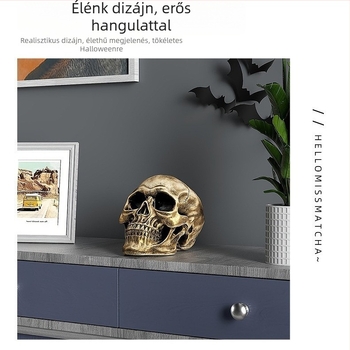 Halloween koponya gyanta dekorfigura — személyre szabott asztali dekor