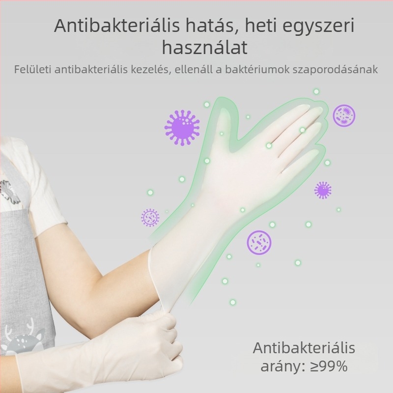 Nitril kesztyűk, konyhai használatra, tartósak, vízállóak, 26 cm hosszúak, mosáshoz és mosogatáshoz
