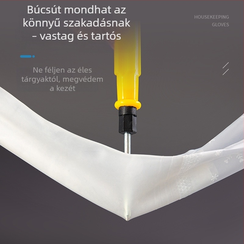 FE2228 Átlátszó PVC mosogatós kesztyű hosszú mandzsettával, konyhai használatra, tartós és vízálló