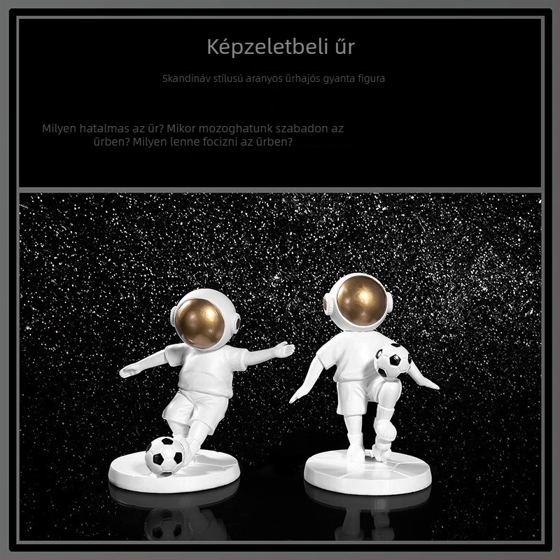 Kreatív űr-astronaut gyanta figura otthoni dekorációhoz, asztali dísz modern könnyed lux stílusban