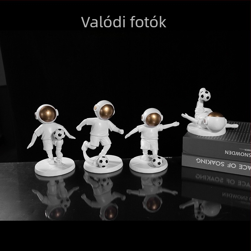 Kreatív űr-astronaut gyanta figura otthoni dekorációhoz, asztali dísz modern könnyed lux stílusban