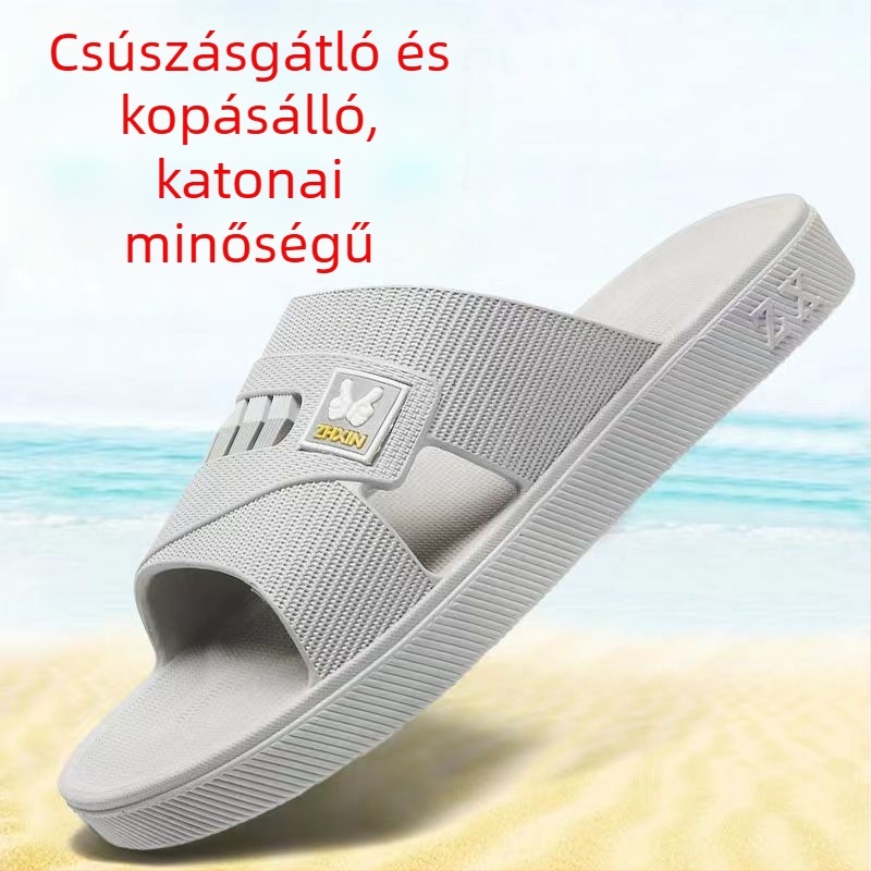 Férfiak számára nyári beltéri csúszásmentes papucs, vastag puha talppal, otthoni használatra