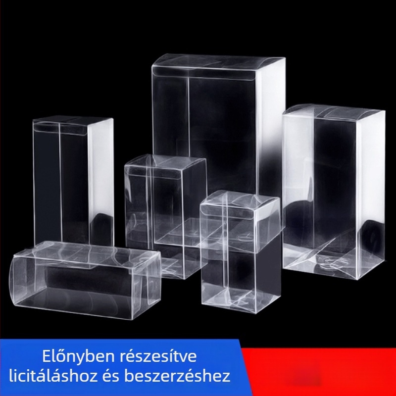 Átlátszó PVC csomagoló doboz matt PP bevonattal, négyzet alakú összecsukható doboz nyomtatáshoz