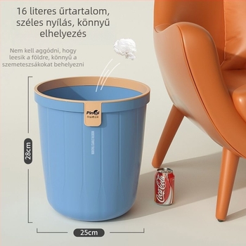 Chenju Átlátszó nagy kapacitású műanyag kuka, otthoni használatra, konyha és fürdőszoba, 5 L, fedél nélküli