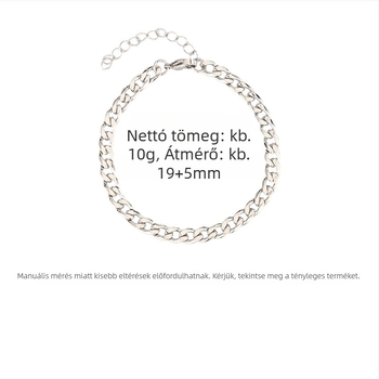 NK titánacél karkötő, nem fakuló, prémium minőség, nisz-stílusú minimalist design, kubai oldalsó lánccal, klasszikus és sokoldalú kiegészítő