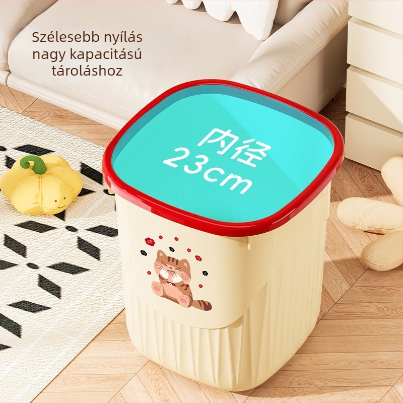 Fedél nélküli műanyag szemetes, 10 L, hengeres formájú, nagy kapacitású, elegáns dizájn, konyha, hálószoba, nappali, mosdó és kollégiumi szoba számára