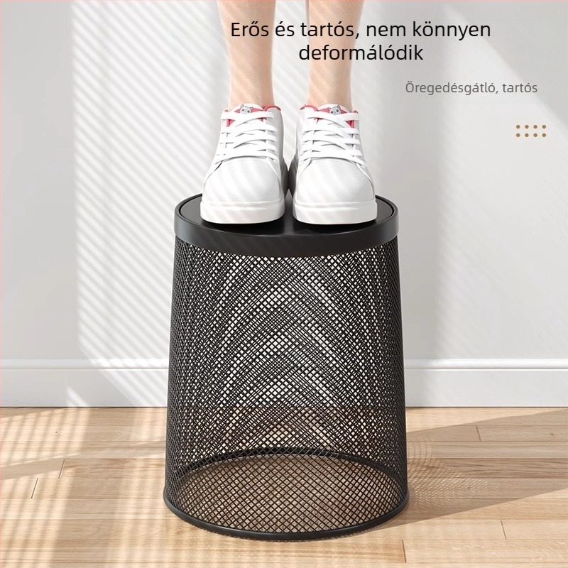 Nagy kapacitású rozsdamentes acéldrót hálós szemetes iroda és otthon számára, konyhához és fürdőszobához