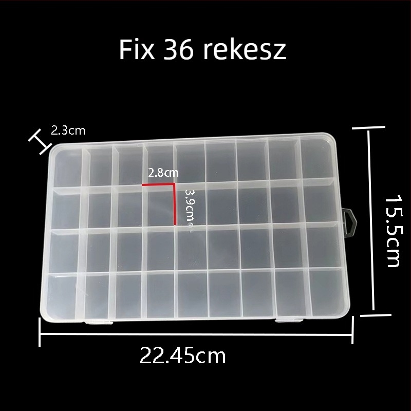 Átlátszó tároló doboz 10, 15 és 24 rekesz — műanyag rendező doboz gyöngyök és gumiszalagok számára, DIY projektekhez