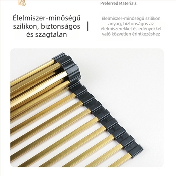 304 rozsdamentes acél lecsöpögtető állvány edényekhez, tányérokhoz és gyümölcsökhöz/zöldségekhez; összecsukható görgős roló tároló; multifunkcionális konyhai szervező