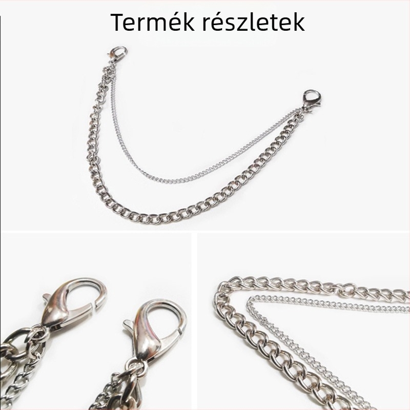 Kettős rétegű derékszíj farmerhez shrimp-gombbal – fém öv kiegészítő, cowboy stílus