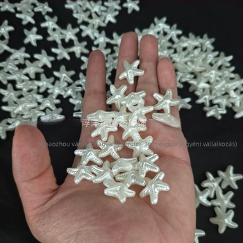 ABS imitáció gyöngyházfehér tengeri csillag gyanta DIY ékszerkellékekhez, telefon tok és körömdíszítéshez, fehér 3D tengeri csillag