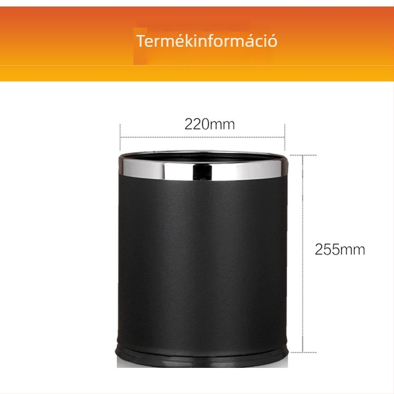 Két rétegű fém szemetes szállodai szobákhoz, 10 L, tűzálló, fürdőszobai kuka, újrahasznosítható