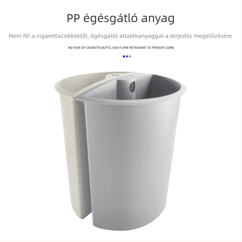 Új szállodai belső szemetes, négyszögletes és kerek formájú, szobai szelektív hulladékgyűjtő, lakkozott kivitel