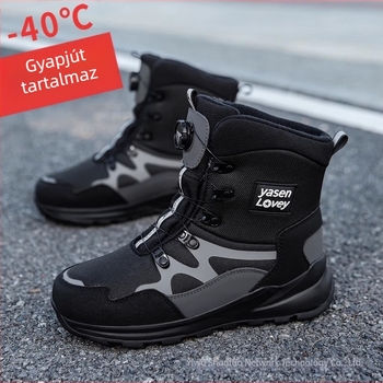 Férfi téli hócsizmák velúr béléssel, vízállóak, csúszásmentesek, középmagasak, melegen béleltek