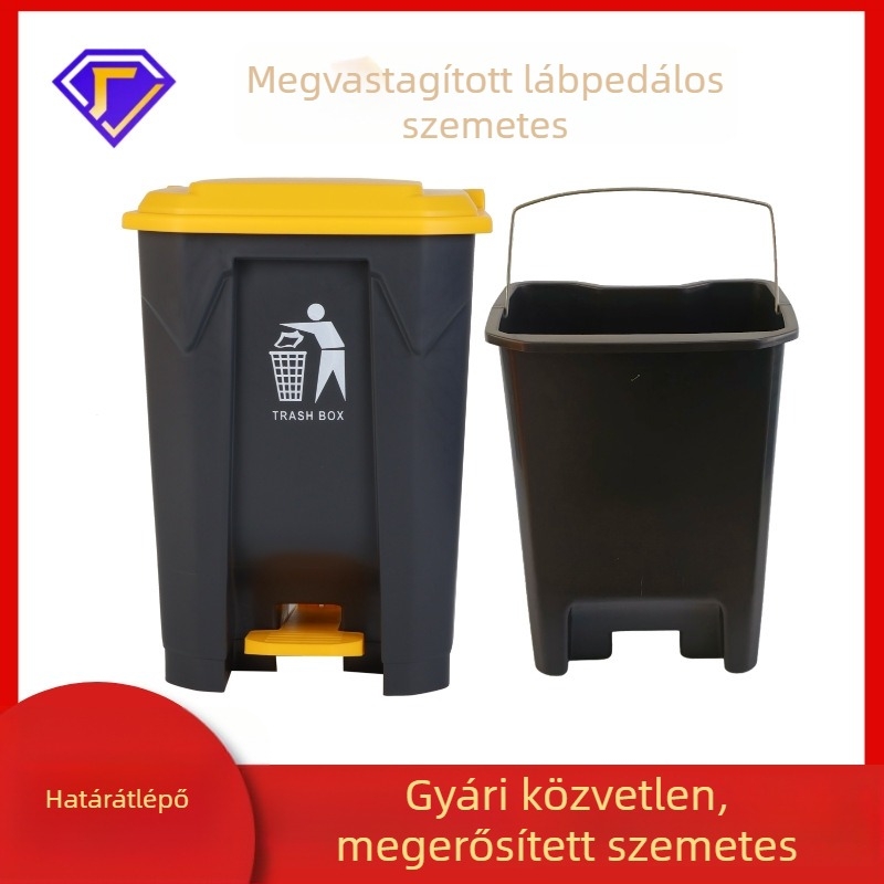 20L pedálos szemetes – nagy kapacitású műanyag szemetes, otthoni és üzleti használatra