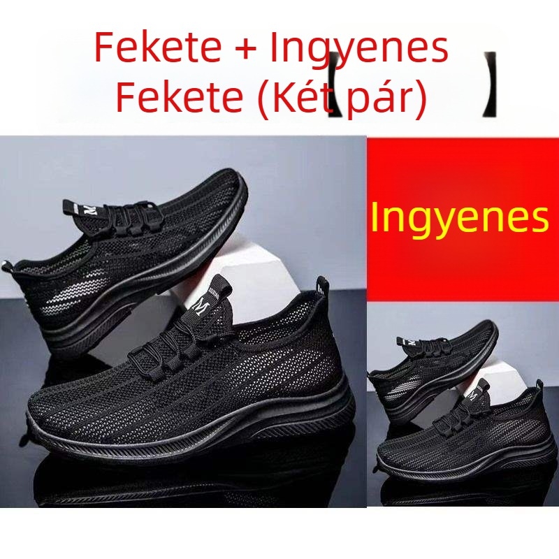 Férfi mesh sportcipő tavasz–nyárra, alacsony szárú, lélegző, mindennapi futócipő