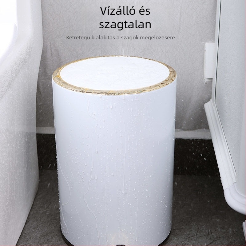 Rozsdamentes acél pedálos kuka fedővel, otthoni használatra – csendes működés