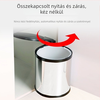 Rejtett műanyag konyhai tároló szekrény beépített forgó szemetesével