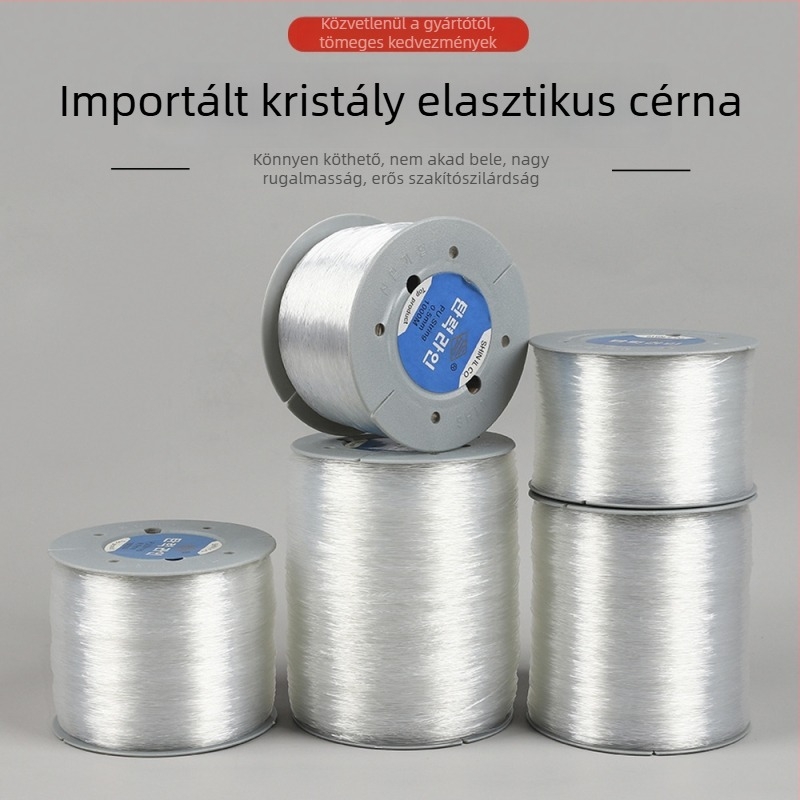 Áttetsző kristályos TPU elasztikus zsinór DIY ékszerkészítéshez, karkötőkhöz, 0,8 mm