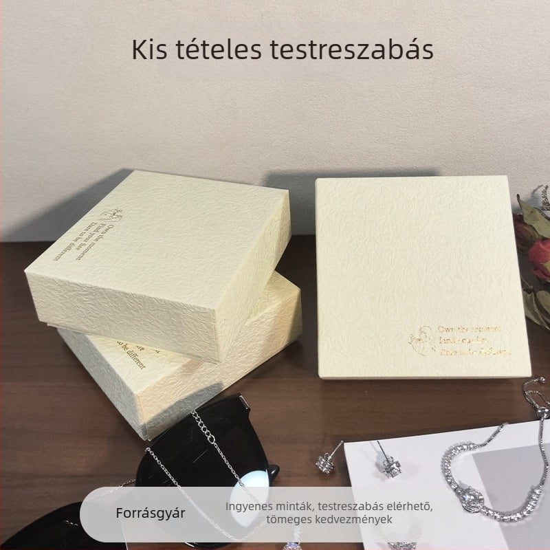 Exkluzív ékszer csomagoló doboz két részes fedéllel, testreszabható, fülbevalók, karkötők, nyakláncok és gyűrűk számára