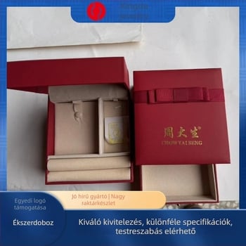 Bőrrel bevont ékszeres doboz eljegyzési ajándékhoz — arany ékszer doboz, gyűrűs doboz, esküvői készlet