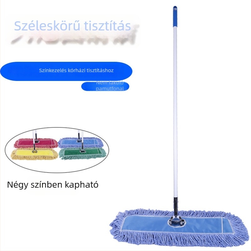 Színkódolt lapos mop cserélhető ruhafejjel, száraz és nedves tisztításhoz